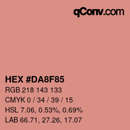 Color code: HEX #DA8F85 | qconv.com