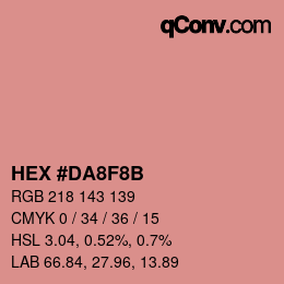 Color code: HEX #DA8F8B | qconv.com