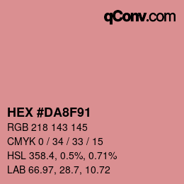 Color code: HEX #DA8F91 | qconv.com