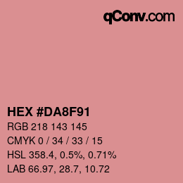 カラーコード: HEX #DA8F91 | qconv.com