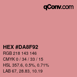 Color code: HEX #DA8F92 | qconv.com