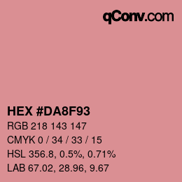 Farbcode: HEX #DA8F93 | qconv.com