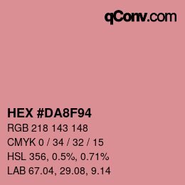 カラーコード: HEX #DA8F94 | qconv.com