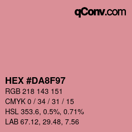 Color code: HEX #DA8F97 | qconv.com