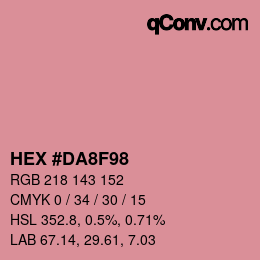 カラーコード: HEX #DA8F98 | qconv.com