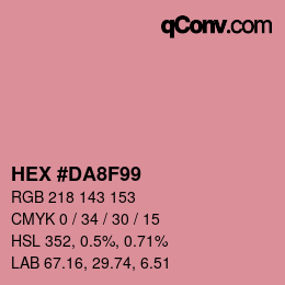 Color code: HEX #DA8F99 | qconv.com