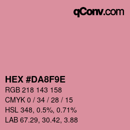 Color code: HEX #DA8F9E | qconv.com