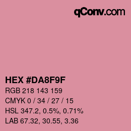 Farbcode: HEX #DA8F9F | qconv.com