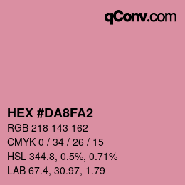 カラーコード: HEX #DA8FA2 | qconv.com