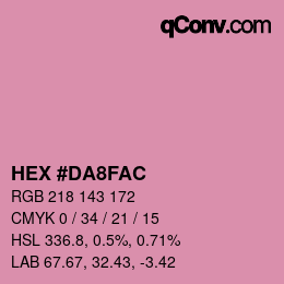 カラーコード: HEX #DA8FAC | qconv.com