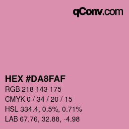 カラーコード: HEX #DA8FAF | qconv.com