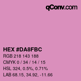 Color code: HEX #DA8FBC | qconv.com