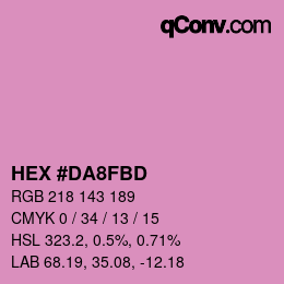 Color code: HEX #DA8FBD | qconv.com