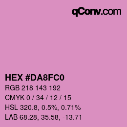 Color code: HEX #DA8FC0 | qconv.com