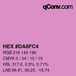 カラーコード: HEX #DA8FC4 | qconv.com