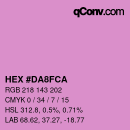 Color code: HEX #DA8FCA | qconv.com