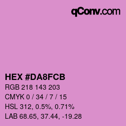 Color code: HEX #DA8FCB | qconv.com