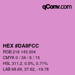 Color code: HEX #DA8FCC | qconv.com