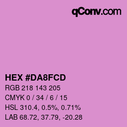 Color code: HEX #DA8FCD | qconv.com