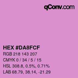 Color code: HEX #DA8FCF | qconv.com