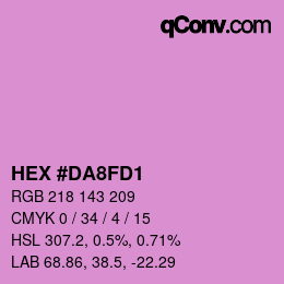 Color code: HEX #DA8FD1 | qconv.com