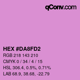 カラーコード: HEX #DA8FD2 | qconv.com