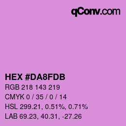 カラーコード: HEX #DA8FDB | qconv.com