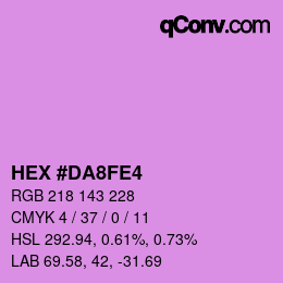 カラーコード: HEX #DA8FE4 | qconv.com