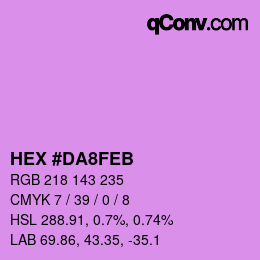 カラーコード: HEX #DA8FEB | qconv.com