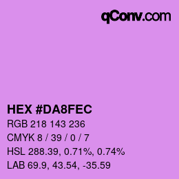 カラーコード: HEX #DA8FEC | qconv.com