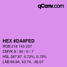 Color code: HEX #DA8FED | qconv.com