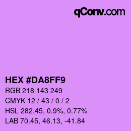 Color code: HEX #DA8FF9 | qconv.com