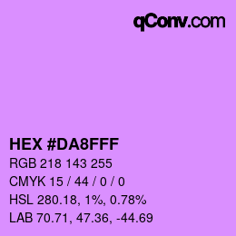 カラーコード: HEX #DA8FFF | qconv.com