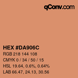 Color code: HEX #DA906C | qconv.com