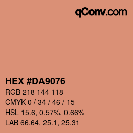 Color code: HEX #DA9076 | qconv.com