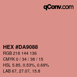 カラーコード: HEX #DA9088 | qconv.com