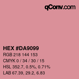 カラーコード: HEX #DA9099 | qconv.com