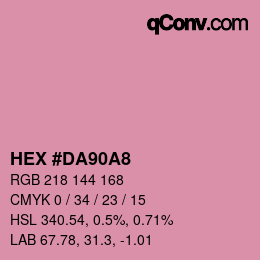 カラーコード: HEX #DA90A8 | qconv.com