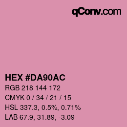 Color code: HEX #DA90AC | qconv.com