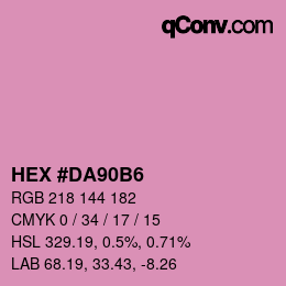 カラーコード: HEX #DA90B6 | qconv.com