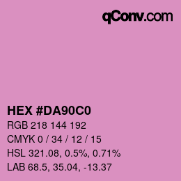 カラーコード: HEX #DA90C0 | qconv.com