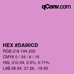 Color code: HEX #DA90CD | qconv.com