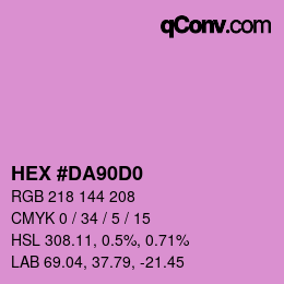 Color code: HEX #DA90D0 | qconv.com