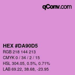 カラーコード: HEX #DA90D5 | qconv.com