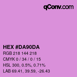 Color code: HEX #DA90DA | qconv.com
