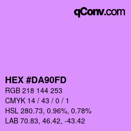 カラーコード: HEX #DA90FD | qconv.com