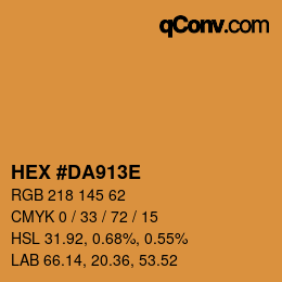 カラーコード: HEX #DA913E | qconv.com