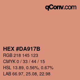 Color code: HEX #DA917B | qconv.com