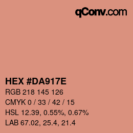 Color code: HEX #DA917E | qconv.com