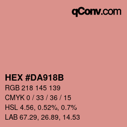 Color code: HEX #DA918B | qconv.com